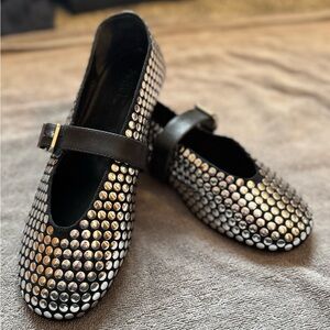 SCHUTZ Black Studded Flats